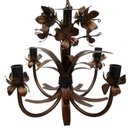 Ver imagem 1 de Lustre Simples para Sala de Apartamento Pequeno com Tulipas Artesanais - Verniz