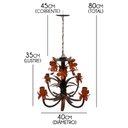 Ver imagem 2 de Lustre Simples para Sala de Apartamento Pequeno com Tulipas Artesanais - Laranja