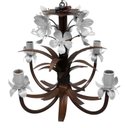 Ver imagem 1 de Lustre Simples para Sala de Apartamento Pequeno com Tulipas Artesanais - Branco