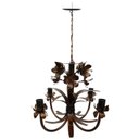 Ver imagem 4 de Luminária Artesanal de Metal com Tulipas Decorativas Iluminação de Sala - Verniz