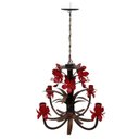Ver imagem 4 de Luminária Artesanal de Metal com Tulipas Decorativas Iluminação de Sala - Vermelho Escuro