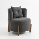 Ver imagem 3 de Poltrona Decorativa Orgânica Curva Luna Boucle Chumbo - Montanaris Decor