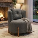 Ver imagem 1 de Poltrona Decorativa Orgânica Curva Luna Boucle Chumbo - Montanaris Decor
