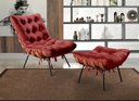 Ver imagem 2 de Poltrona Costela com Puff Cor:Suede Bordô 110