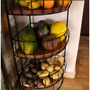 Ver imagem 7 de Fruteira de Canto 3 Níveis Suporte Organizador Vertical em Ferro e Madeira para Cozinha