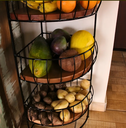 Ver imagem 7 de Fruteira de Canto 3 Níveis Suporte Organizador Vertical em Ferro e Madeira para Cozinha