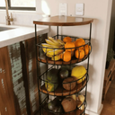 Ver imagem 5 de Suporte Fruteira de Canto para Cozinha - Cesto de Frutas Organizador Vertical