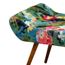 Kit 2 Puffs Alice Banqueta Tecido Manchado Verde Pés Palito - 3