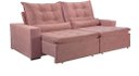 Ver imagem 1 de Sofá Moscow Reclinável e Retrátil Suede Rosa