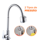 Ver imagem 3 de Torneira de Bancada na Pia de Cozinha Tubo Flexível Gourmet Cromado