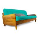 Ver imagem 1 de Sofá Cama Paris Acquablock Azul Turquesa Madeira Maciça Alto Padrão