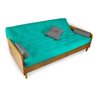 Sofá Cama Paris Acquablock Azul Turquesa Madeira Maciça Alto Padrão - 6