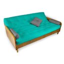 Ver imagem 6 de Sofá Cama Paris Acquablock Azul Turquesa Madeira Maciça Alto Padrão