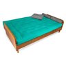 Sofá Cama Paris Acquablock Azul Turquesa Madeira Maciça Alto Padrão - 2