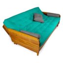 Ver imagem 3 de Sofá Cama Paris Acquablock Azul Turquesa Madeira Maciça Alto Padrão