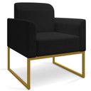 Ver imagem 3 de Kit Namoradeira E 2 Poltronas Industrial Dourada A79 Preto