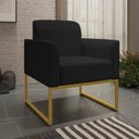 Ver imagem 2 de Kit Namoradeira E 2 Poltronas Industrial Dourada A79 Preto