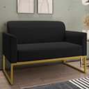 Ver imagem 7 de Kit Namoradeira E 2 Poltronas Industrial Dourada A79 Preto