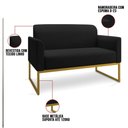 Ver imagem 6 de Kit Namoradeira E 2 Poltronas Industrial Dourada A79 Preto