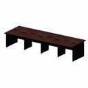 Ver imagem 2 de Mesa de Escritório Estação de Trabalho 8 Lugares 3,60m x 1,20m Pés Painel Nogal F5 Office Cor: