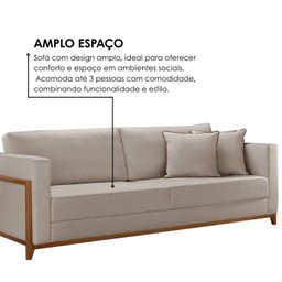 Sofá Living 3 Lugares Linho 194cm Paris - 7