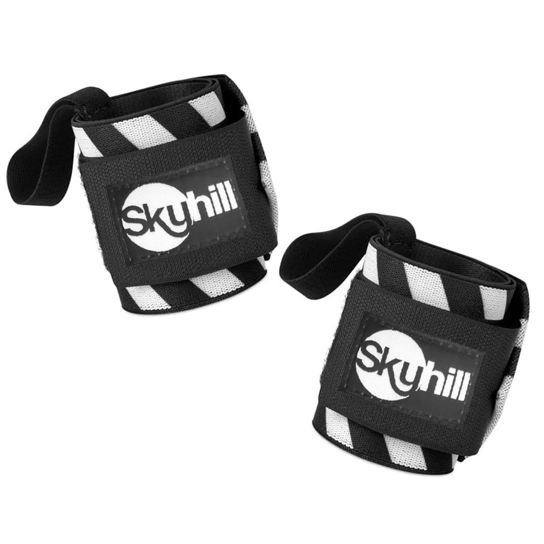 Kit Hand Grip Competition Skyhill + Munhequeira Elástica Listrada:m/preto - 5