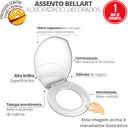 Ver imagem 2 de Assento Tampa Bellart para Vaso Sanitário Oval Almofadado Decorado Copacabana Preto Durín