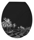 Ver imagem 1 de Assento Tampa Bellart para Vaso Sanitário Oval Almofadado Decorado Copacabana Preto Durín