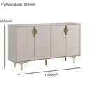 Ver imagem 5 de Buffet Aparador 4 Portas 160cm Pés de Ferro - Lukaliam Móveis