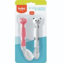 Ver imagem 2 de Kit Colher Pandinha Silicone Rosa e Branca buba baby