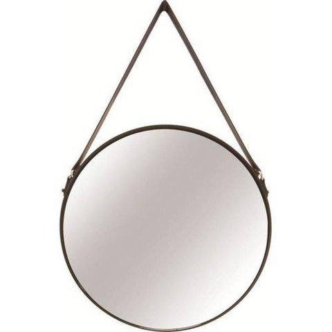 Espelho de Metal Preto Queen Grande 7292 Mart