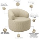 Ver imagem 3 de Kit 02 Poltronas Giratória Orgânica para Sala de Estar Living Helena L02 Linho Bege - Lyam Deco