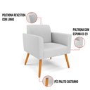 Ver imagem 6 de Kit 2 Poltronas Pés Palito Castanho Marisa Linho Cinza A05 D03 - D'Rossi
