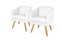 Ver imagem 1 de Kit 2 Poltronas Decorativa Valentina Sala Recepção Escritório Corino Branco