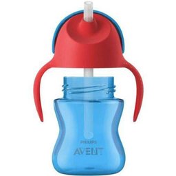 Copo com Canudo de Silicone com Alça Treinamento Dinossauro Avent 200 Ml Vermelho - 1