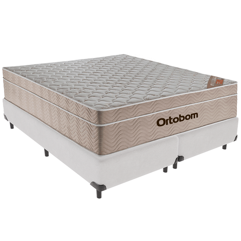 Cama Box e Colchão Airtech Springpocket Molas Ensacadas Queen Ortobom: Branco