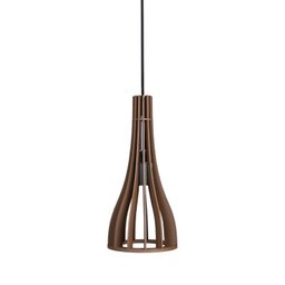 Pendente 908 Funil Madeira Marrom Café Diâmetro 14cm - 1