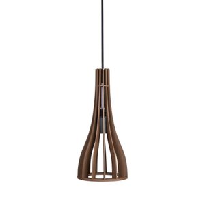 Pendente 908 Funil Madeira Marrom Café Diâmetro 14cm