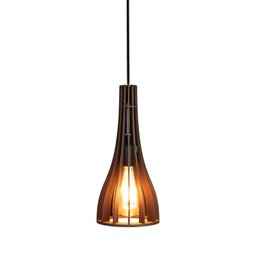Pendente 908 Funil Madeira Marrom Café Diâmetro 14cm - 3
