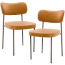 Ver imagem 1 de Kit 02 Cadeiras para Sala de Jantar Melina Base Arena L02 Couríssimo Whisky - Lyam Decor