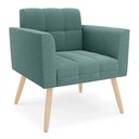 Ver imagem 6 de Poltrona Sala Estar Pé Palito Natural Kit 2 Elisa Bouclê Vd Menta D03 - D'Rossi