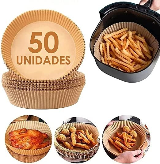 Forro de Papel Airfryer Tapete Forma Antiaderente 50 Unidades Descartáveis - 3