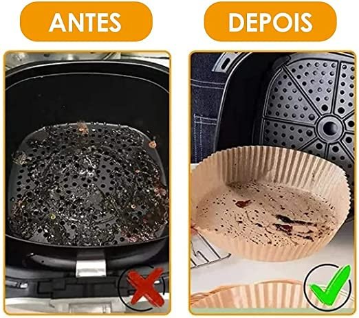 Forro de Papel Airfryer Tapete Forma Antiaderente 50 Unidades Descartáveis - 5