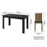Conjunto Sala de Jantar Mesa Tampo de Vidro 4 Cadeiras Kiara Madesa - 3