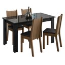 Ver imagem 2 de Conjunto Sala de Jantar Mesa Tampo de Vidro 4 Cadeiras Kiara Madesa