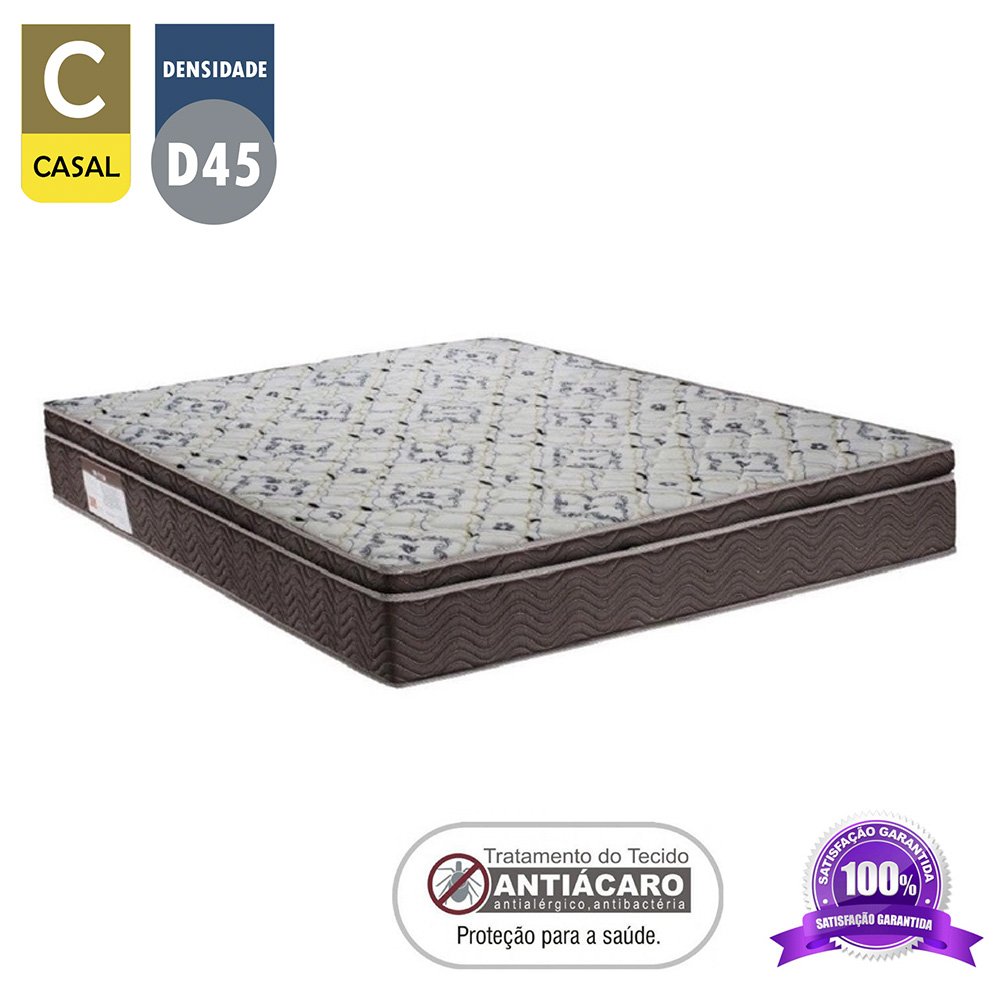 Colchão Casal Ortobom ISO 150 D45 + EPS Branco/Marrom 138x188x28 ...