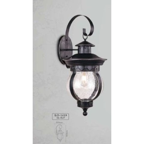 Arandela Colonial Lanterna Metal e Vidro Externa e Interna Lo-1419