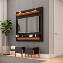 Ver imagem 2 de Painel Sala Rack para Quarto Tv 43 Polegadas Prime com Passa-cabos em Mdf/mdp - Jm3 Móveis:preto