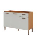 Ver imagem 2 de Balcão para Cozinha 100% MDF Essência Bege/Freijó/Off White