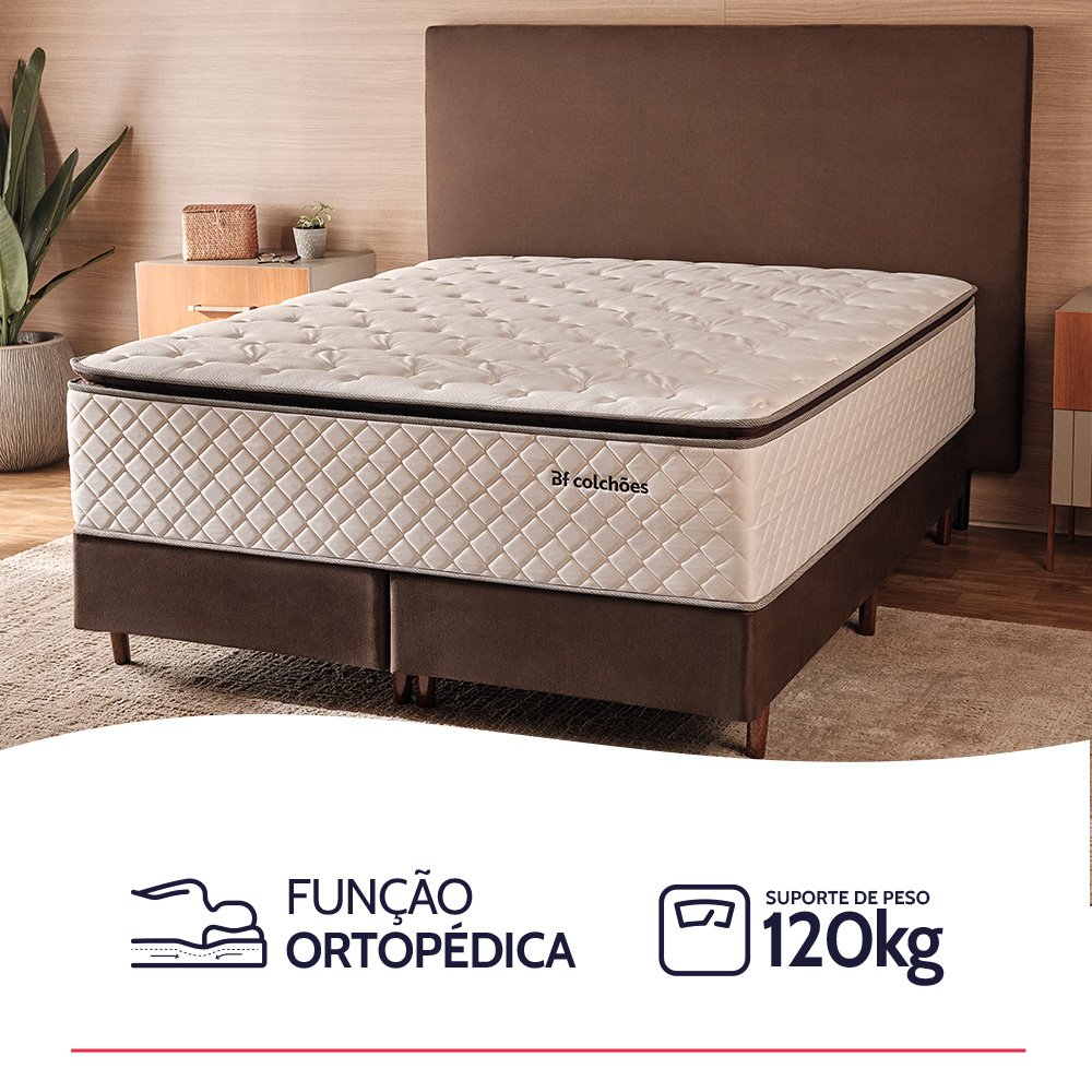 Colchão Queen Bf Molas Ensacadas com Pillow Top Extra Conforto 158x198x38cm Premium Sleep - 3